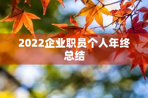 2022企业职员个人年终总结