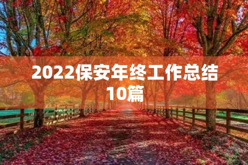 2022保安年终工作总结10篇