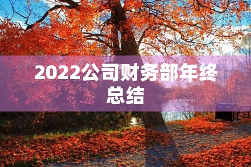 2022公司财务部年终总结