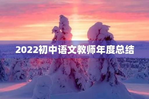 2022初中语文教师年度总结