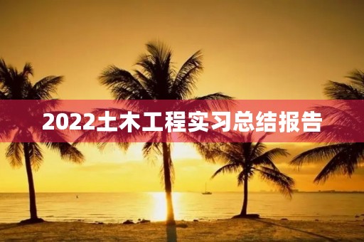 2022土木工程实习总结报告