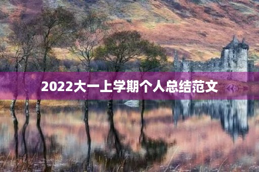 2022大一上学期个人总结范文 2022大一上学期个人总结范文