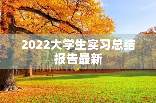 2022大学生实习总结报告最新 2022大学生实习总结报告最新
