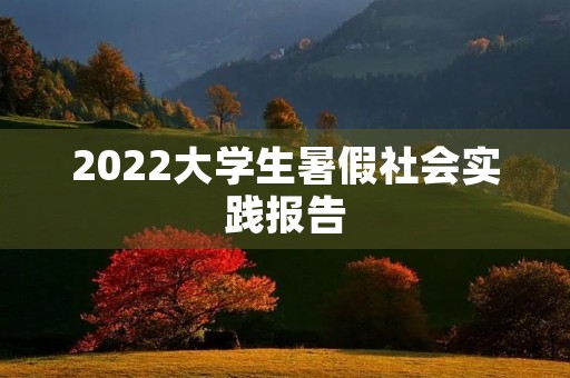 2022大学生暑假社会实践报告(通用) 2022大学生暑假社会实践报告(通用)