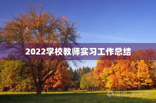 2022学校教师实习工作总结 2022学校教师实习工作总结