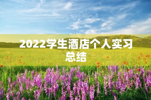 2022学生酒店个人实习总结 2022学生酒店个人实习总结