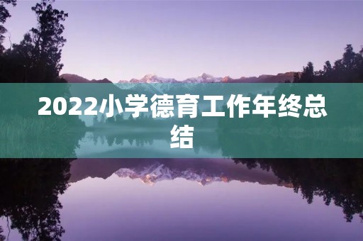2022小学德育工作年终总结