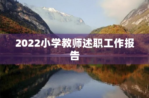 2022小学教师述职工作报告