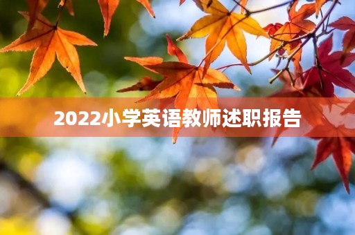 2022小学英语教师述职报告