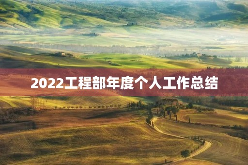 2022工程部年度个人工作总结