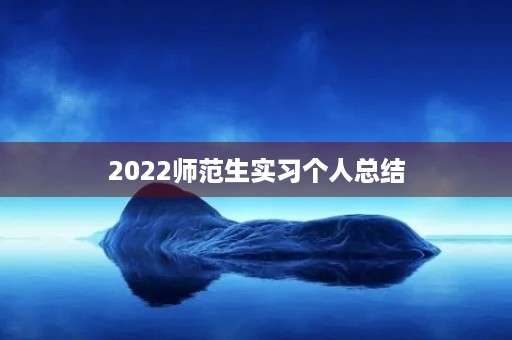 2022师范生实习个人总结