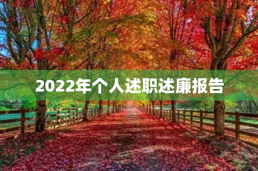 2022年个人述职述廉报告 2022年个人述职述廉报告