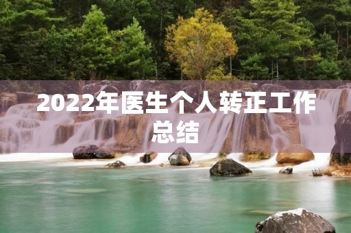 2022年医生个人转正工作总结