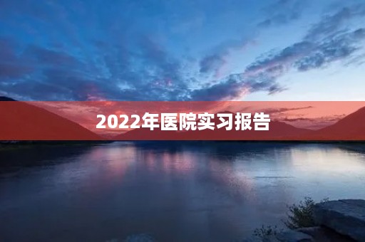 2022年医院实习报告