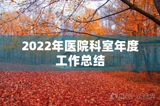 2022年医院科室年度工作总结(7篇)