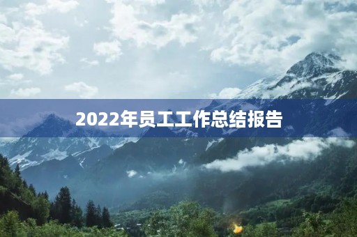 2022年员工工作总结报告