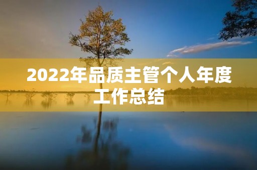 2022年品质主管个人年度工作总结
