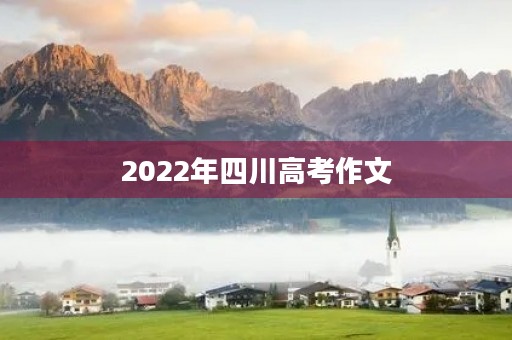 2022年四川高考作文