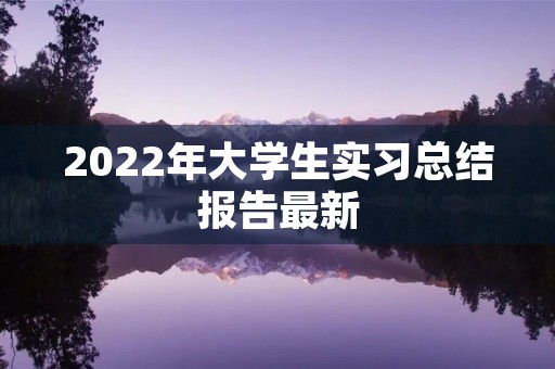 2022年大学生实习总结报告最新 2022年大学生实习总结报告最新
