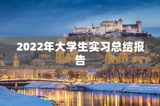2022年大学生实习总结报告