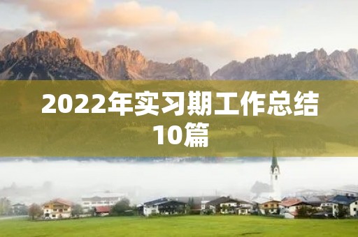 2022年实习期工作总结10篇