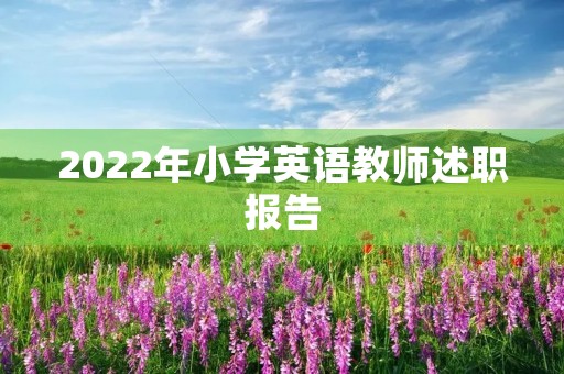 2022年小学英语教师述职报告