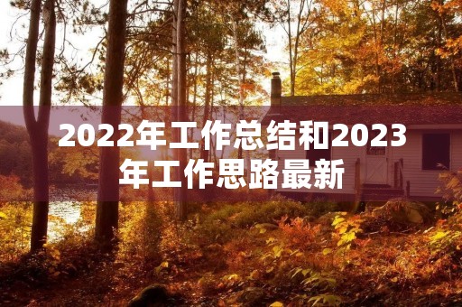 2022年工作总结和2023年工作思路最新