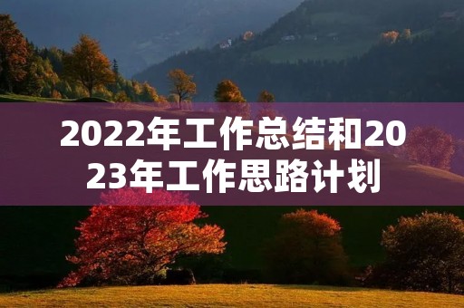 2022年工作总结和2023年工作思路计划