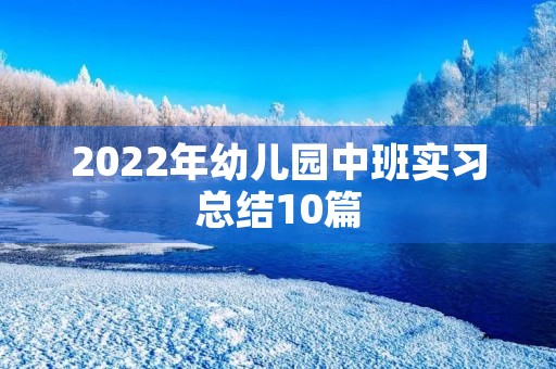 2022年幼儿园中班实习总结10篇