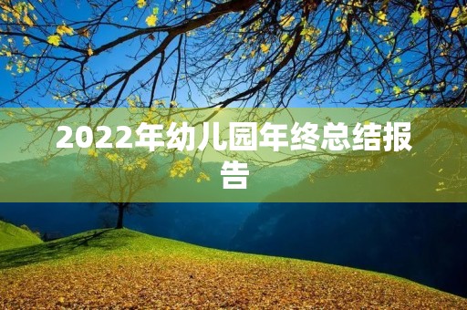 2022年幼儿园年终总结报告