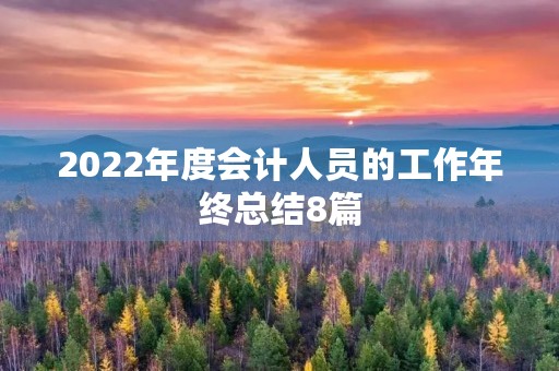 2022年度会计人员的工作年终总结8篇