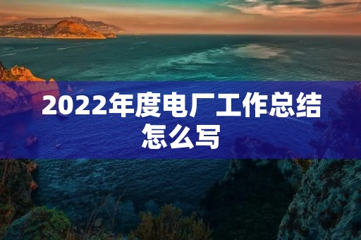 2022年度电厂工作总结怎么写