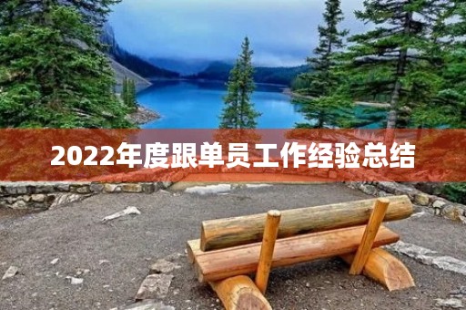 2022年度跟单员工作经验总结【7篇】