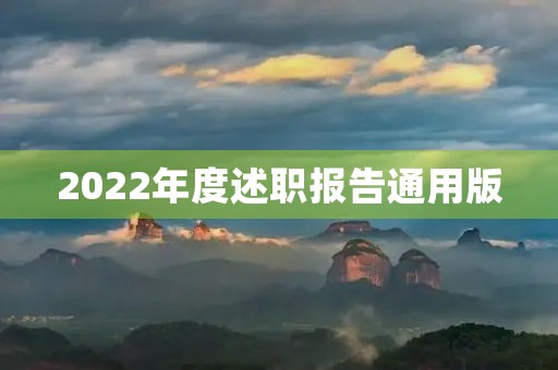 2022年度述职报告通用版