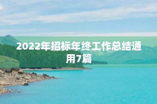 2022年招标年终工作总结通用7篇