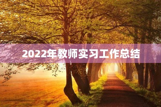 2022年教师实习工作总结 2022年教师实习工作总结