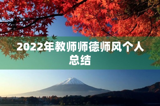 2022年教师师德师风个人总结