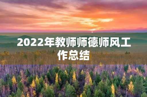2022年教师师德师风工作总结