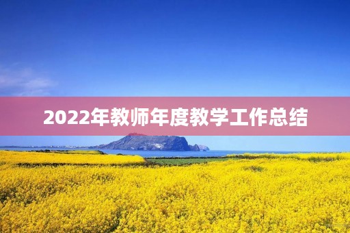 2022年教师年度教学工作总结