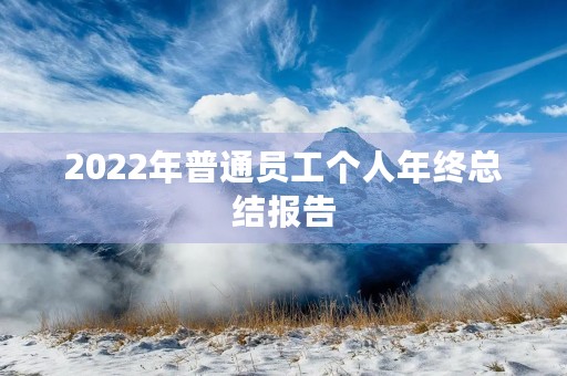 2022年普通员工个人年终总结报告 2022年普通员工个人年终总结报告