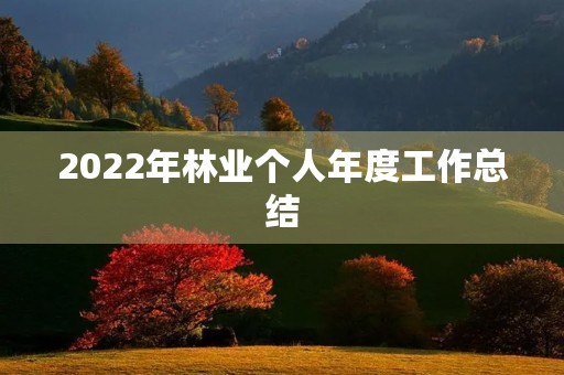 2022年林业个人年度工作总结