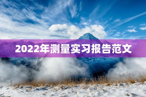 2022年测量实习报告范文