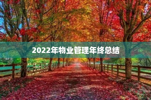 2022年物业管理年终总结
