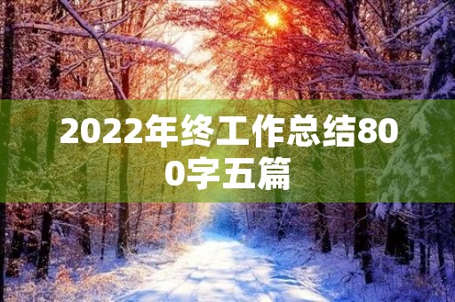 2022年终工作总结800字五篇 2022年终工作总结800字五篇