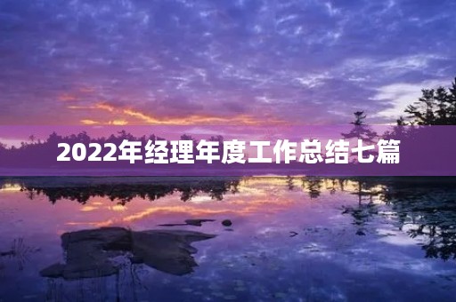 2022年经理年度工作总结七篇