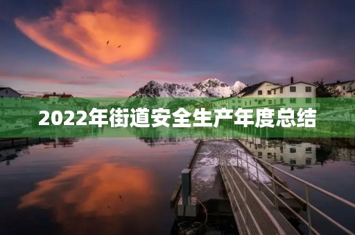 2022年街道安全生产年度总结