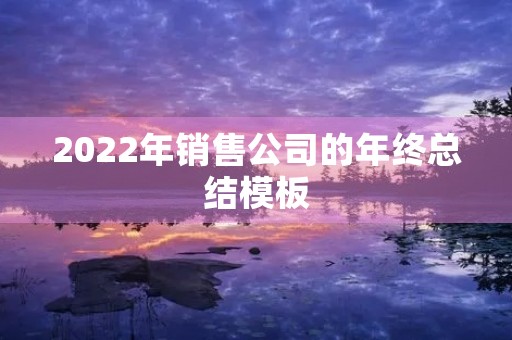 2022年销售公司的年终总结模板