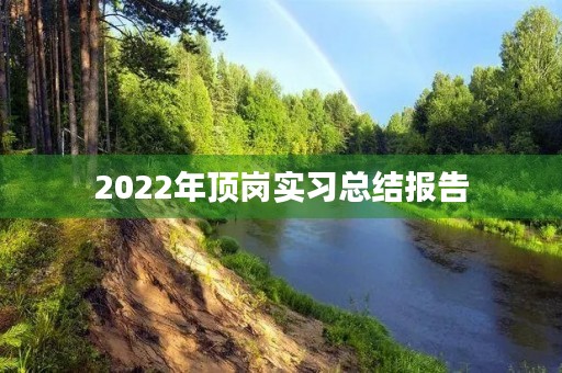 2022年顶岗实习总结报告