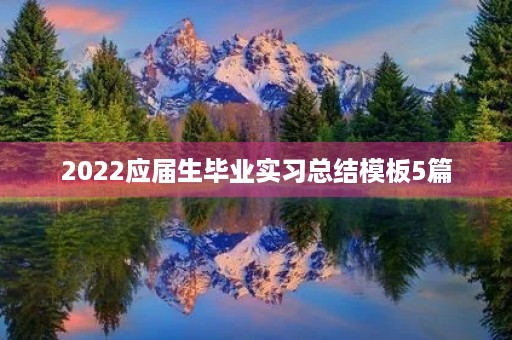 2022应届生毕业实习总结模板5篇