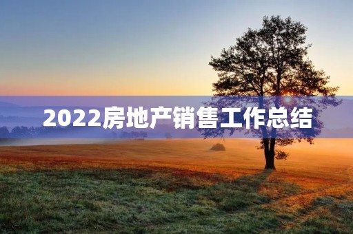 2022房地产销售工作总结